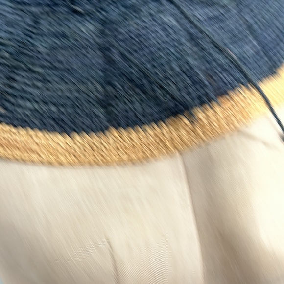 Lauren Ralph Lauren Navy Soft Straw Hat w cream trim size M - Picture 2 of 7